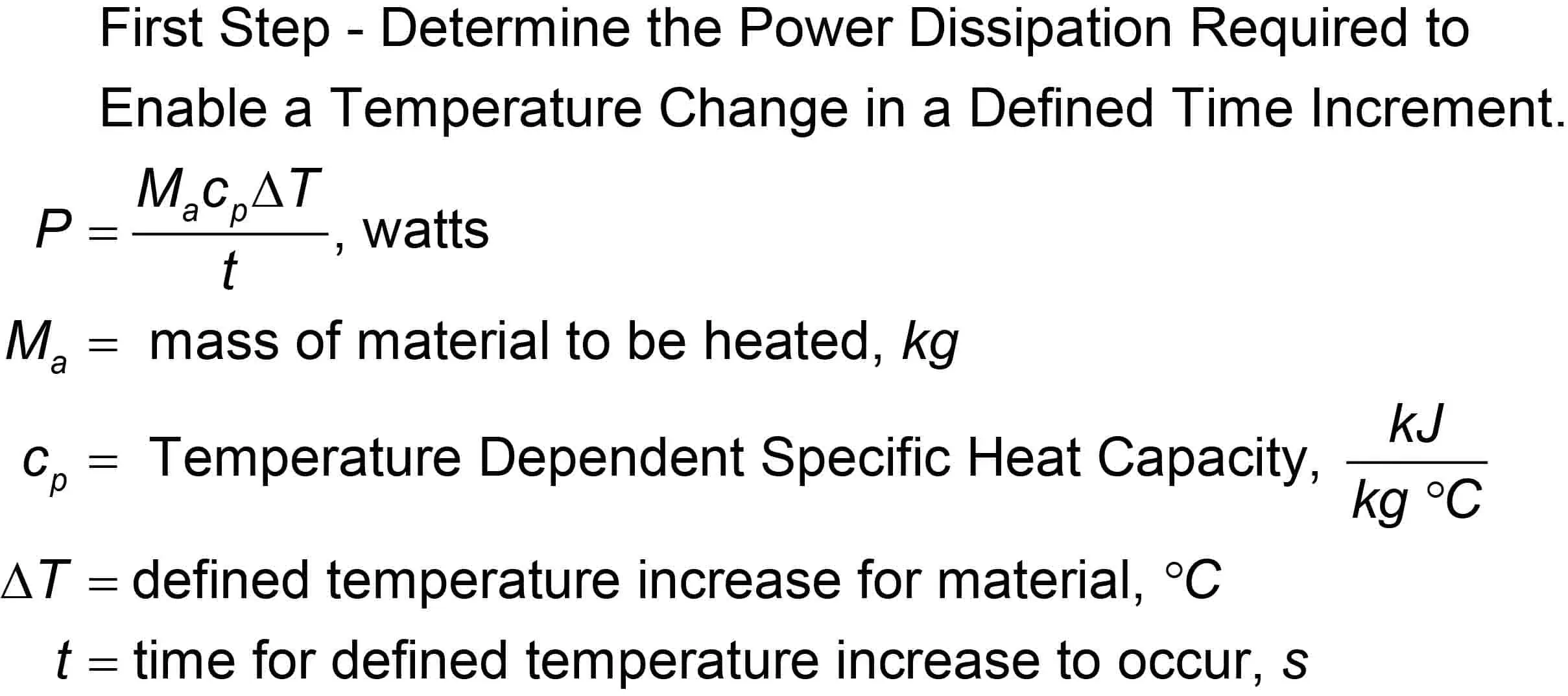 Dielectric Heating Calculator - Step 1
